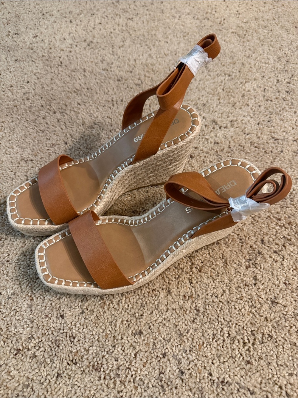 Dream Pairs Tan Espadrille Wedge Sandals - Tan size 8.5